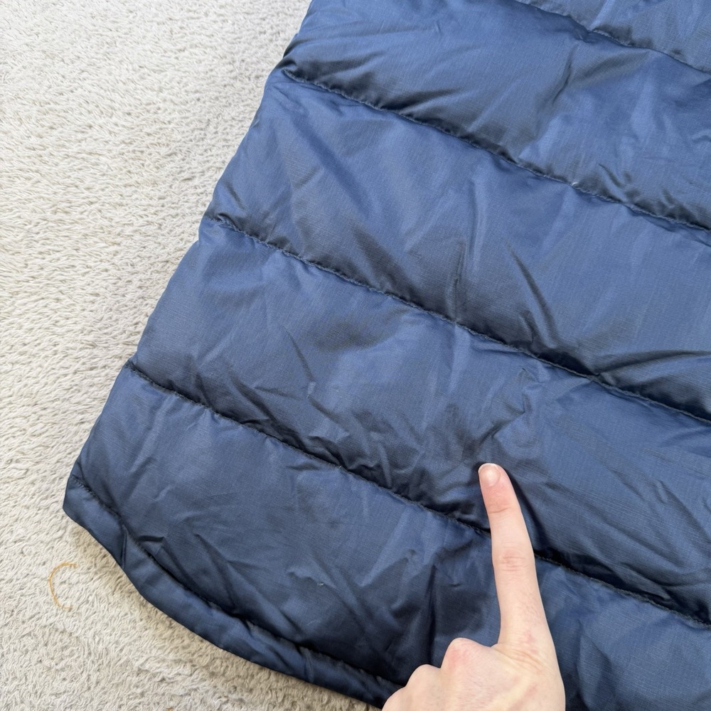 Patagonia Puffer Vest Mens XS Blue Goose Down Insulated Snap Front Hiking - Picture 9 of 10